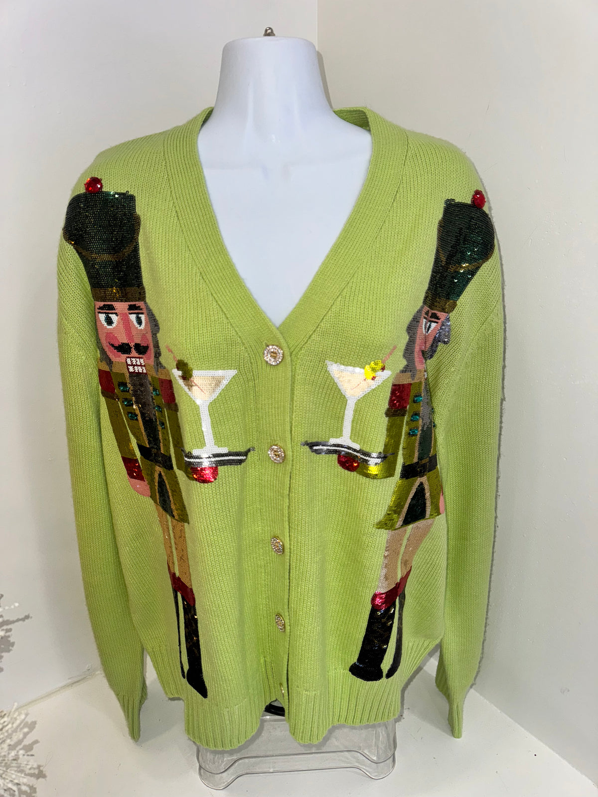 Queen of Sparkle - Lime Green Nutcracker Cardigan