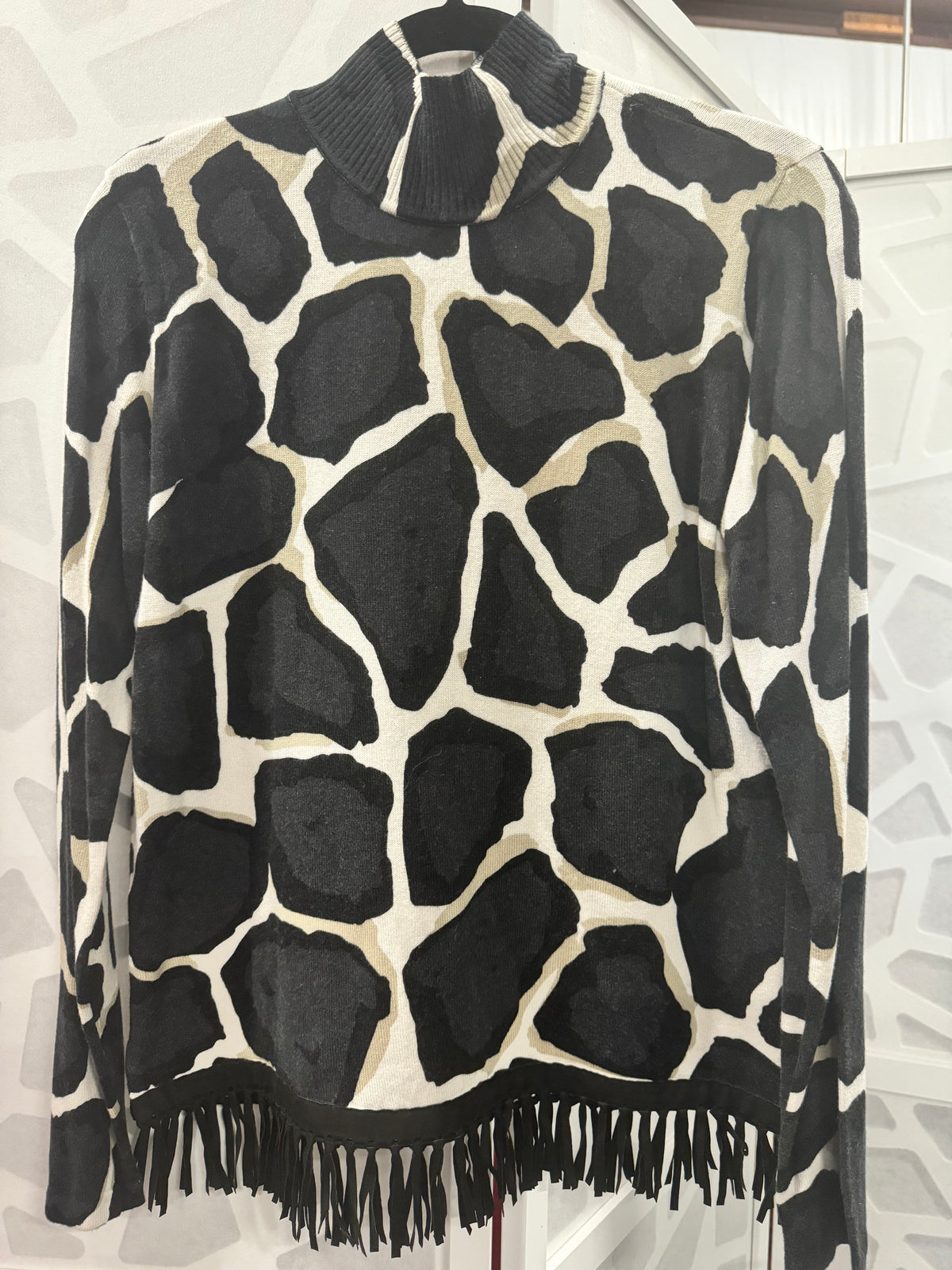 Tyler Boe - Black White Giraffe Print Sweater