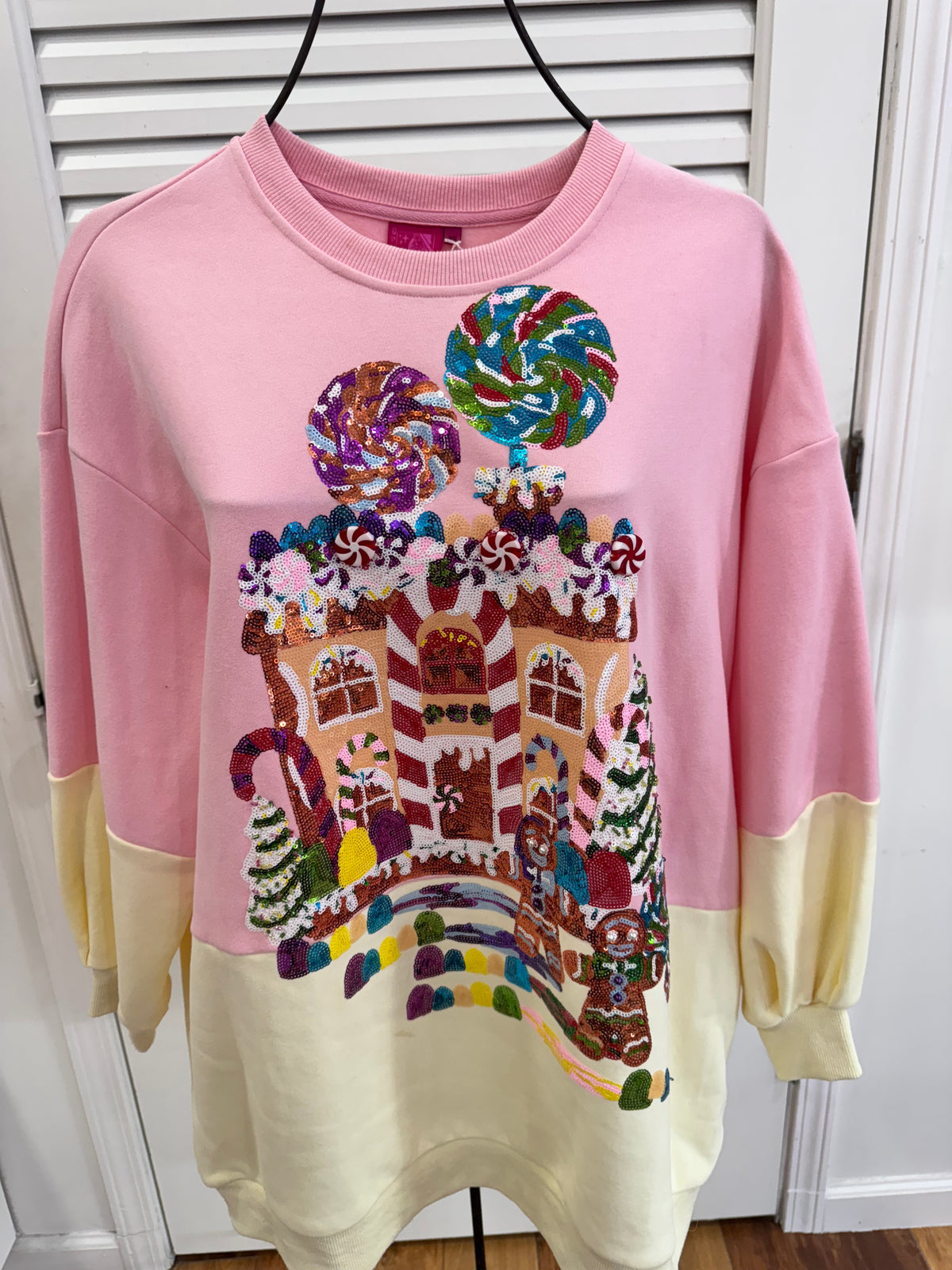 Queen of Sparkle - Pink Gingerbread Sweatshirt Dress