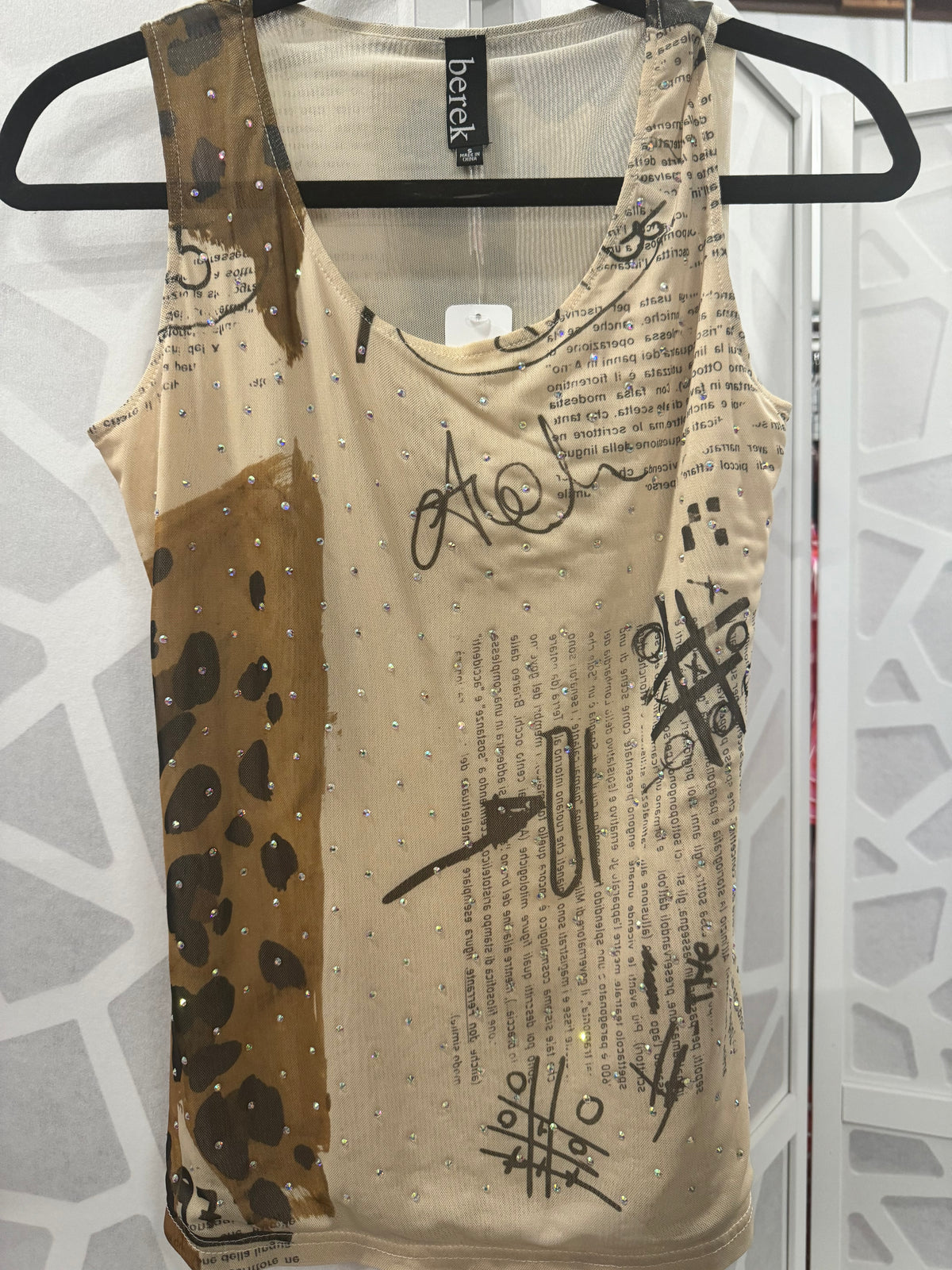 Berek-Cheetah Print Text Tank Top