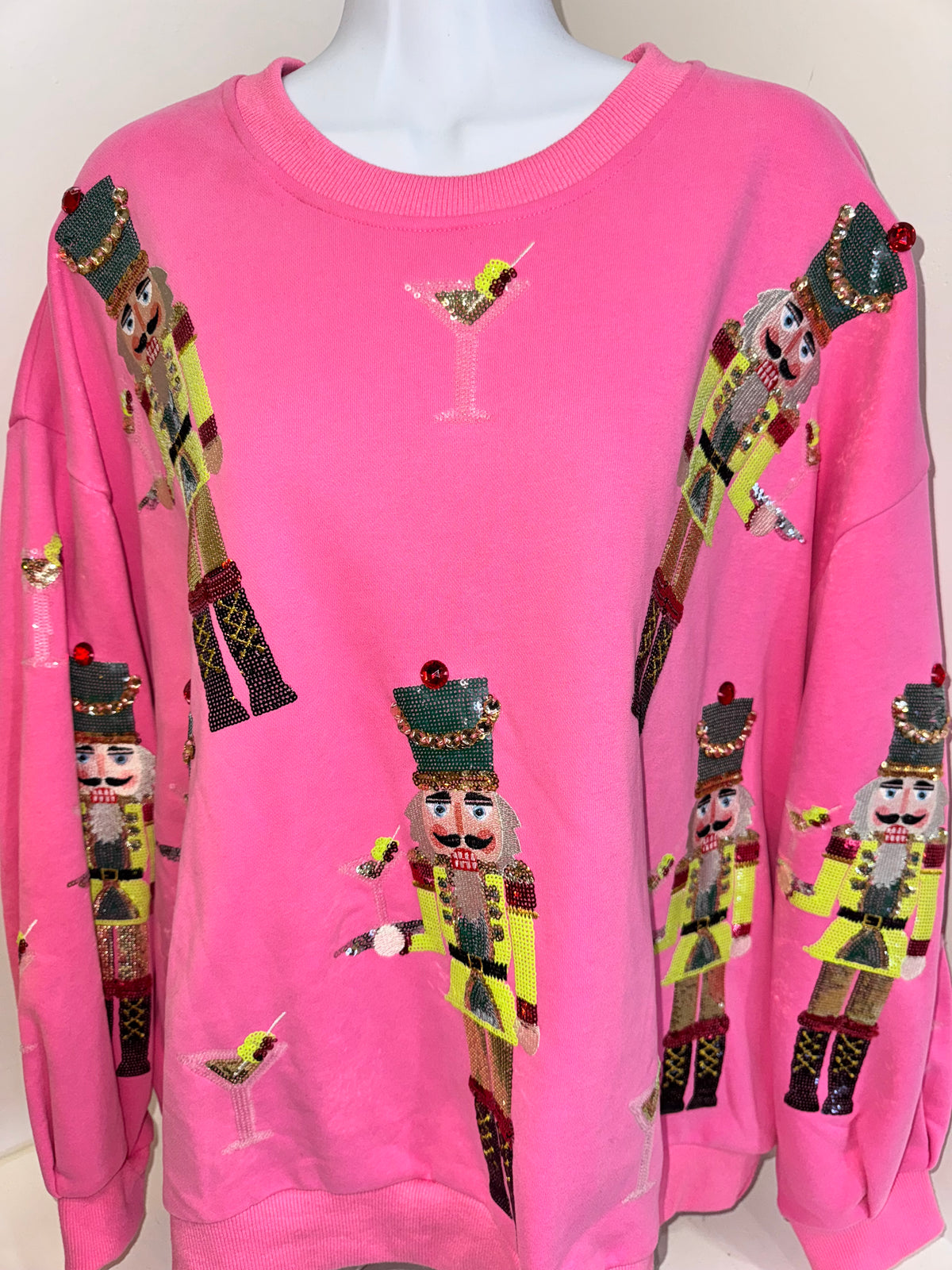 Queen of Sparkle - Pink Nutcracker Martini Sweatshirt