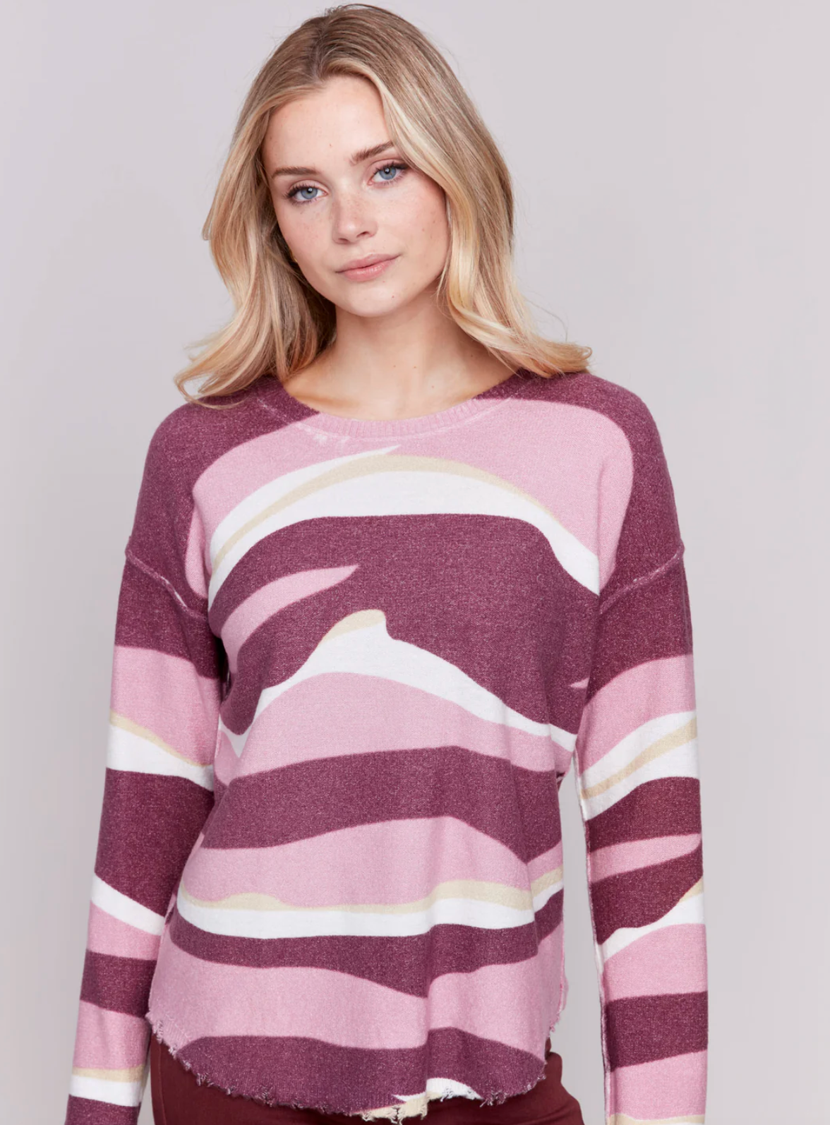 Charlie B Reversible Wavy Stripe Sweater