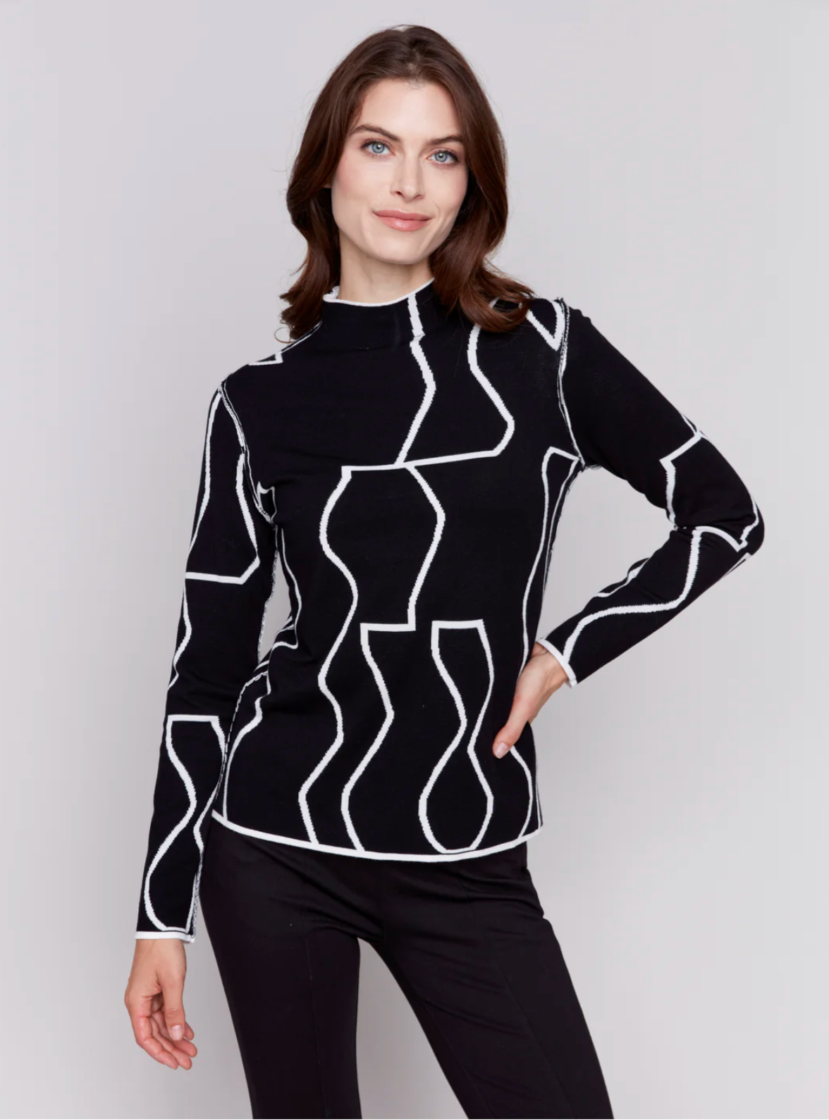 Charlie B jacquard sweater