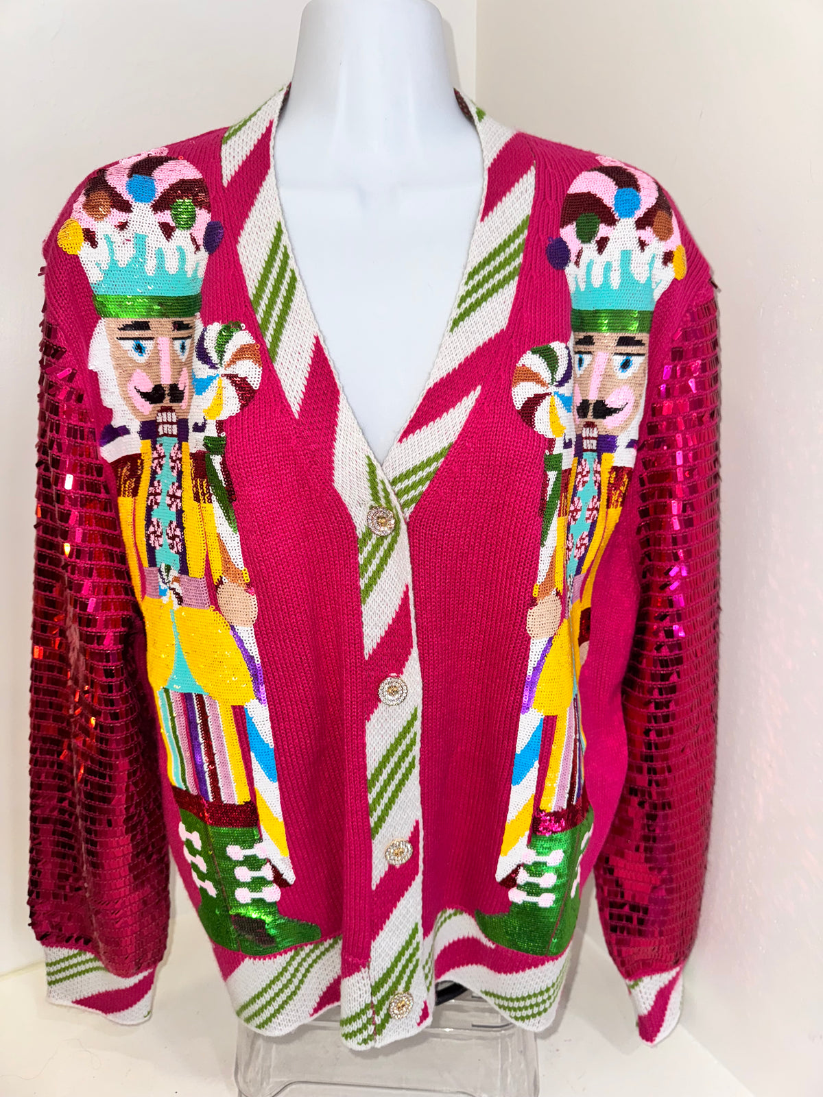 Queen of Sparkle - Pink Disco Nutcracker Cardigan