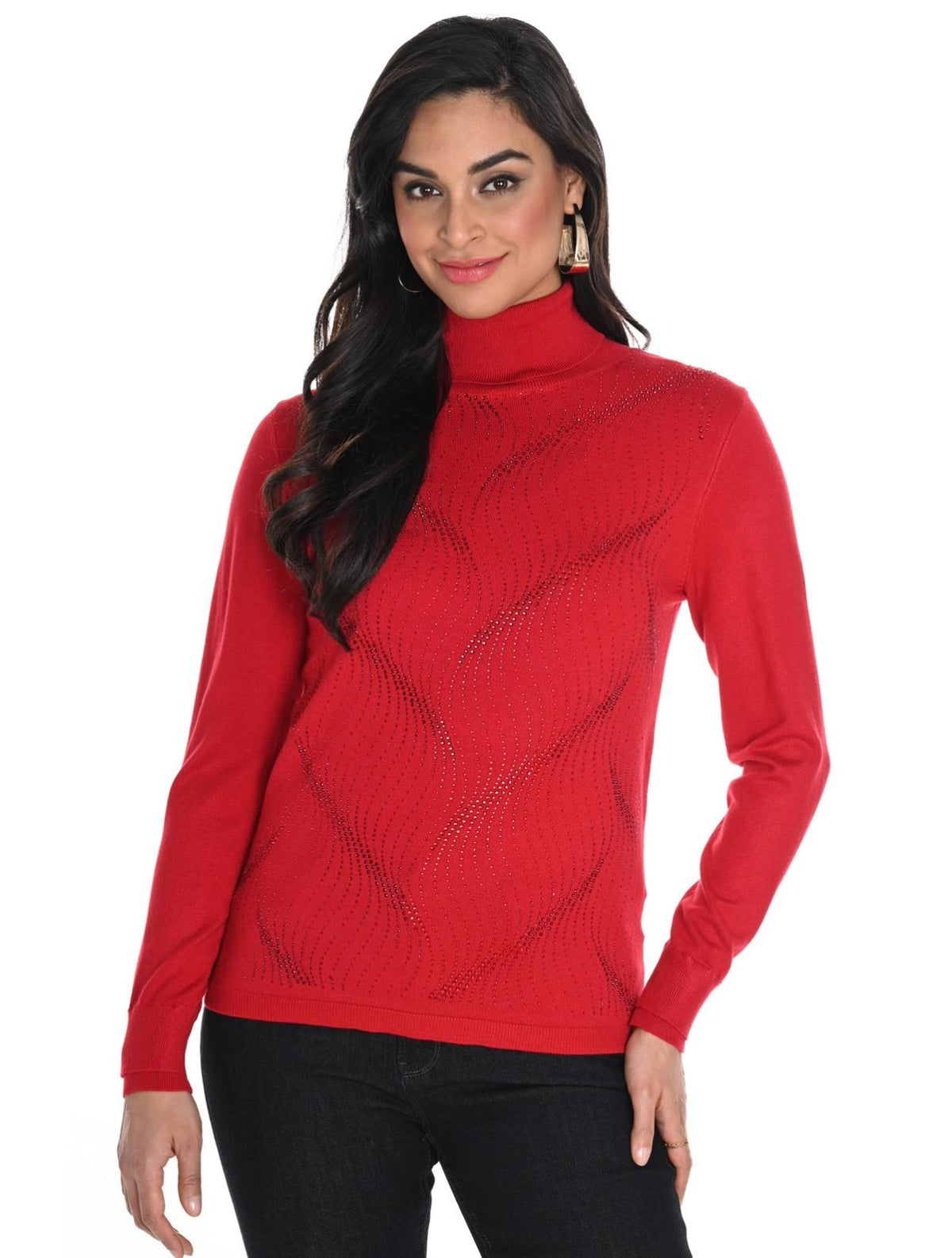 Frank Lyman - Red Sparkle Turtleneck