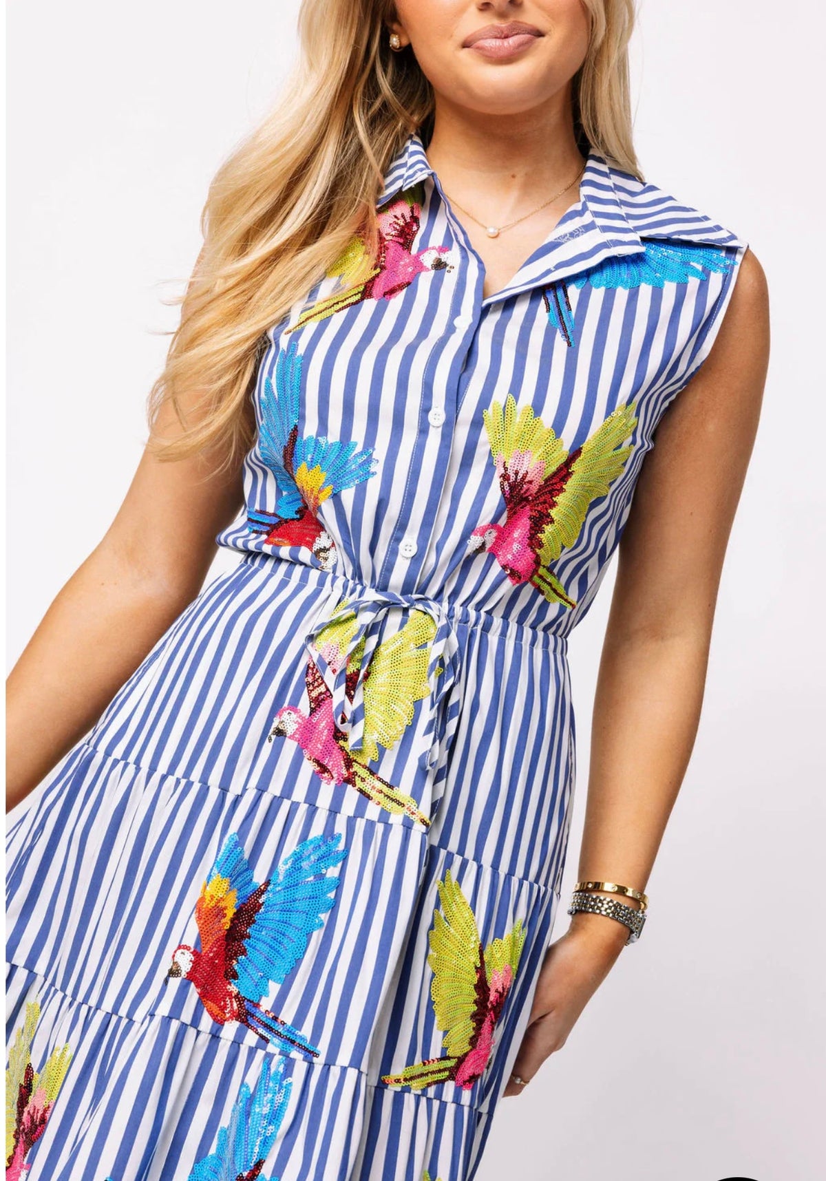 Queen of Sparkles - Parrot Midi Dress