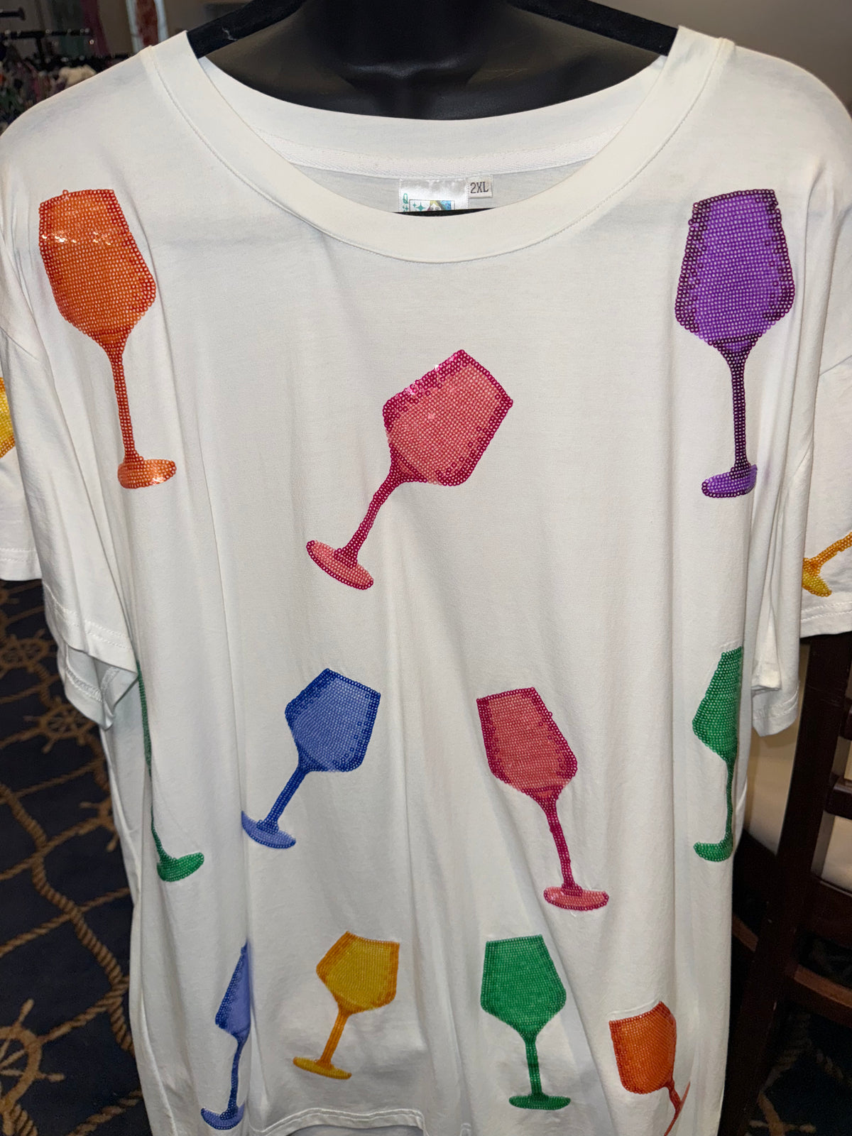 Queen of Sparkles - Wine Glasses Tee