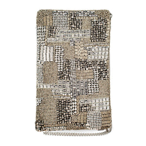 Mary Frances-Silver Maze Crossbody Phone Bag