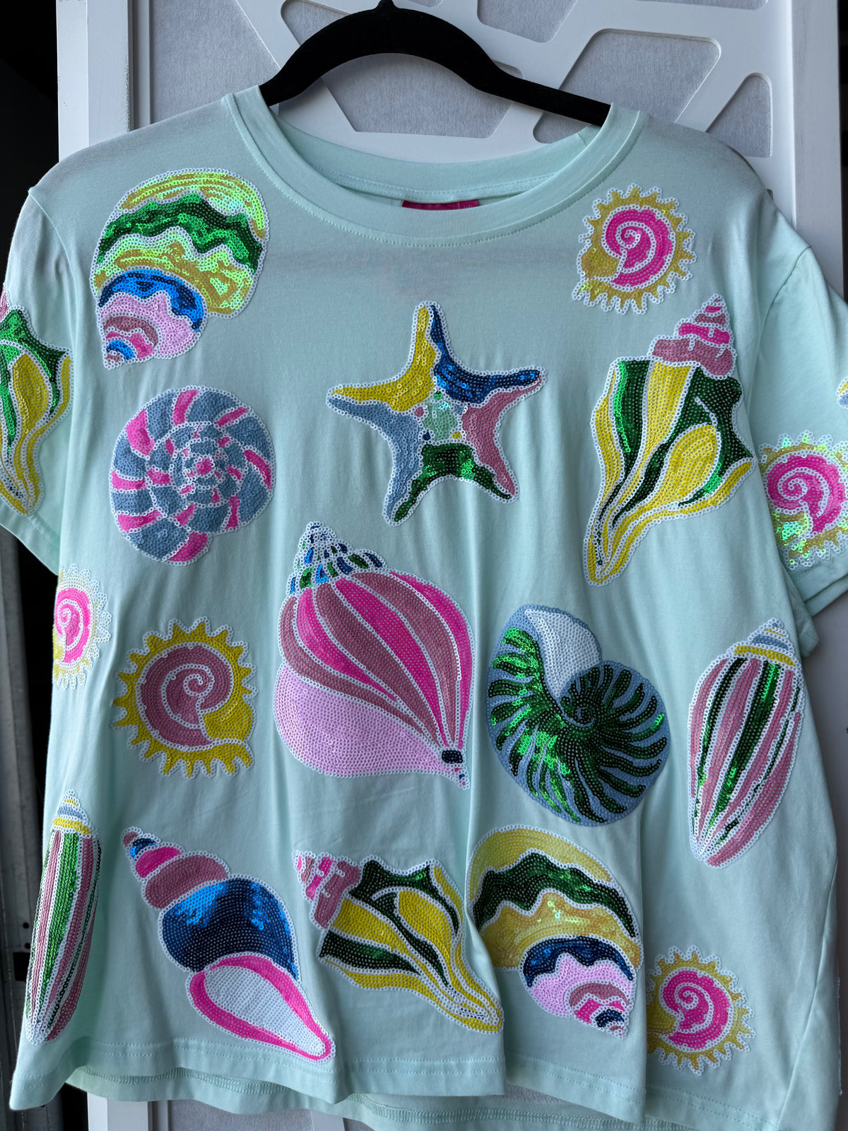 Queen of Sparkles-Mint Shell Tee