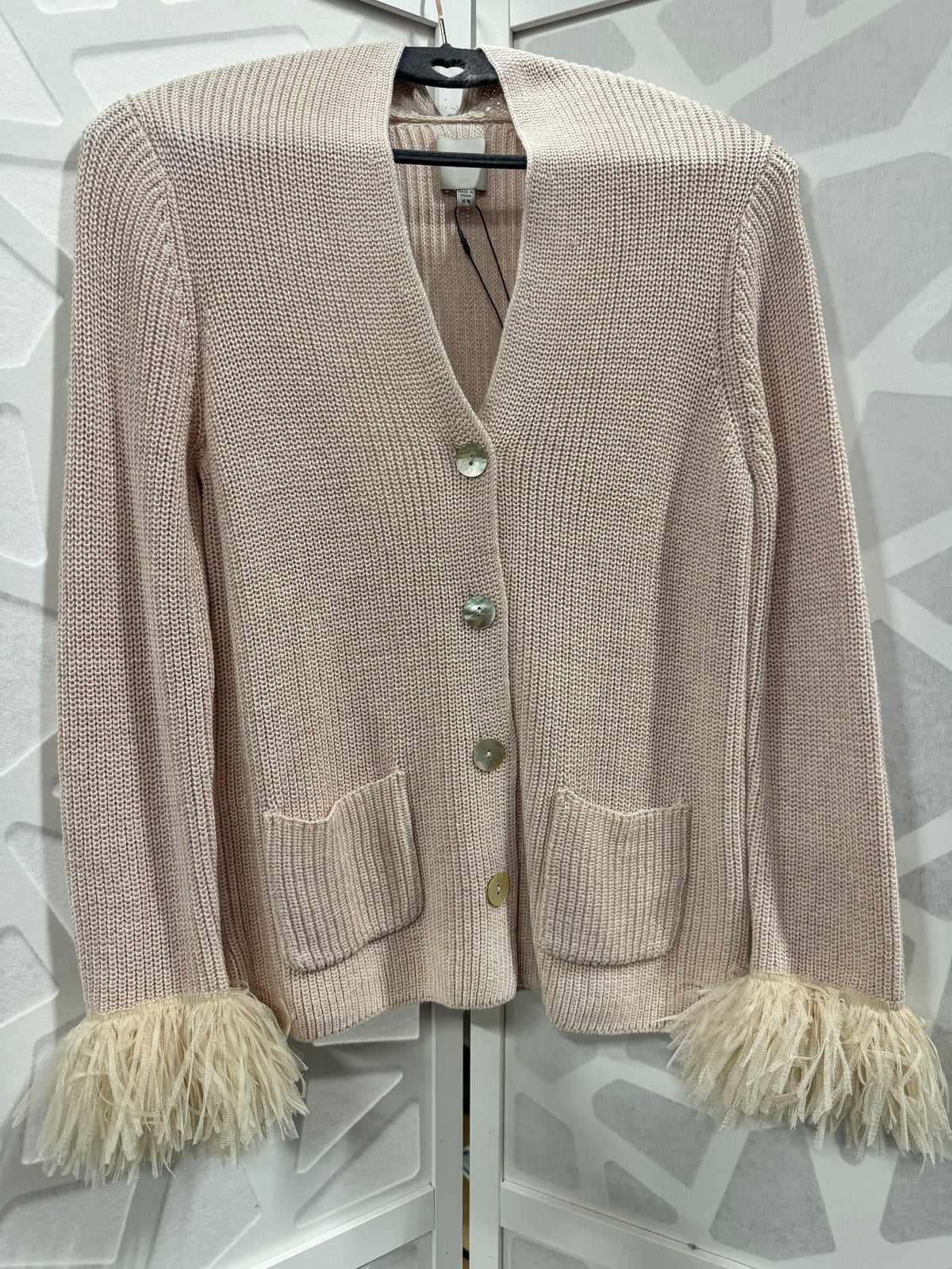 Nic + Zoe - Blush Cardigan w/ Fringe Cuffs