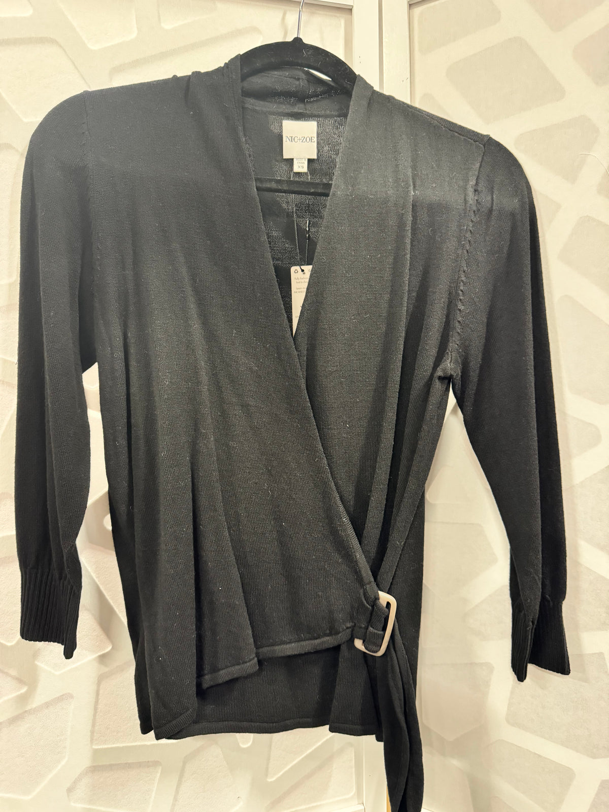 Nic + Zoe Black Wrap Sweater