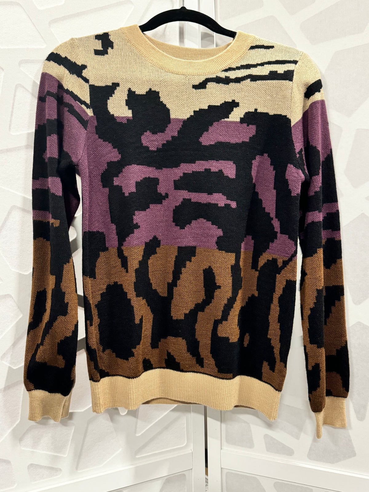 AZI Multi Colored Animal Print Sweater