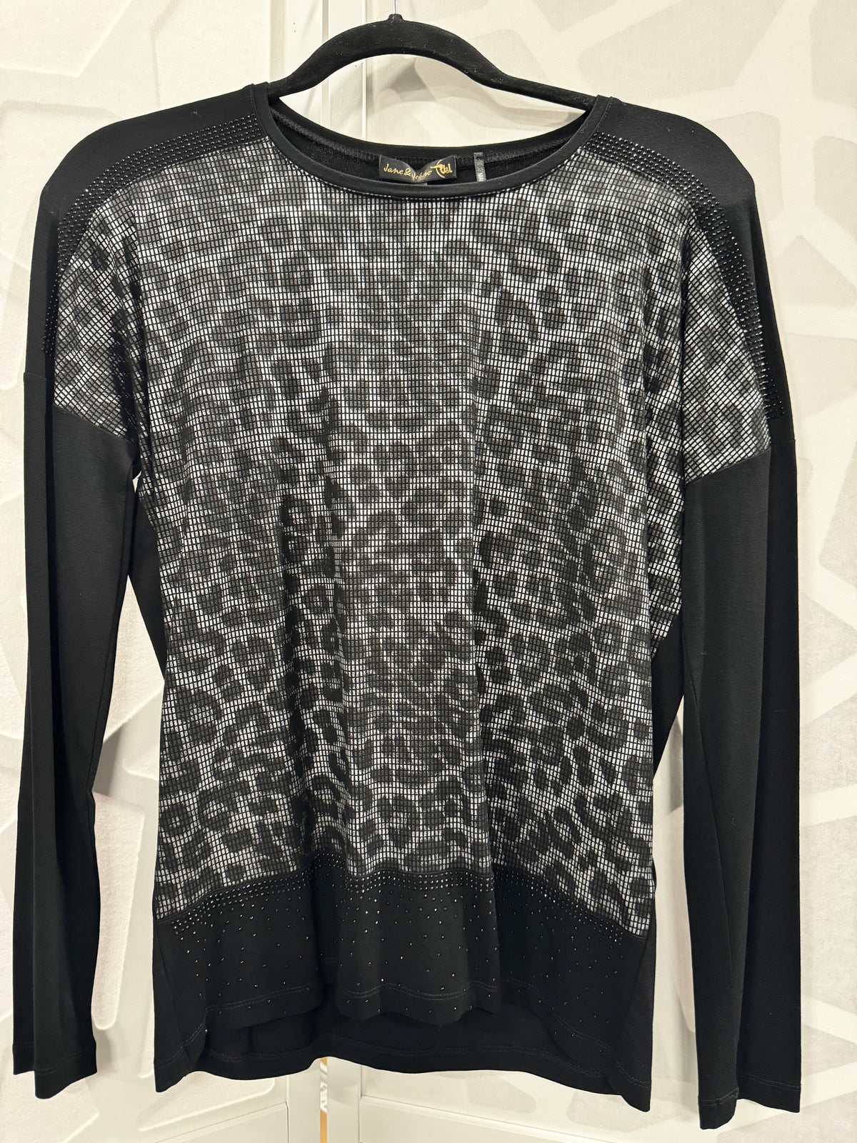 Jane and John - Black and Silver Pullover Cheetah Top