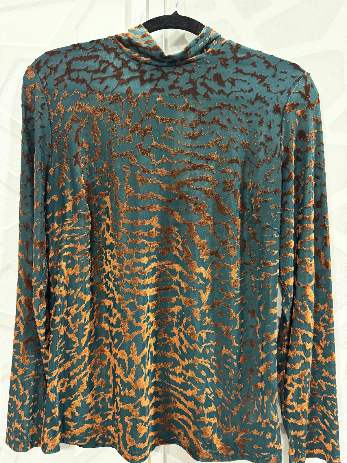 Papparazzi - Teal and Copper Zebra Print Top