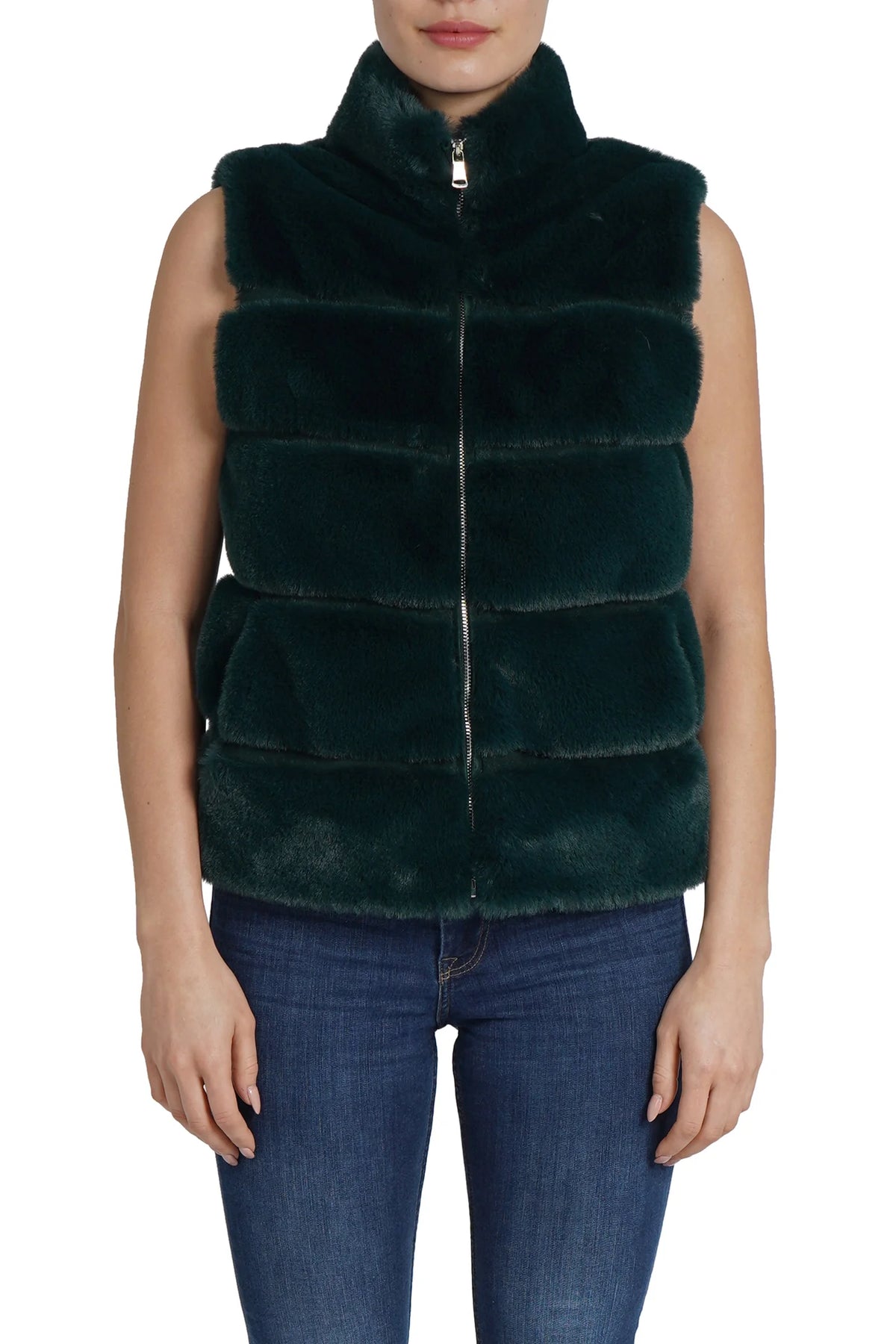 Love Token - Emerald Faux Fur Vest