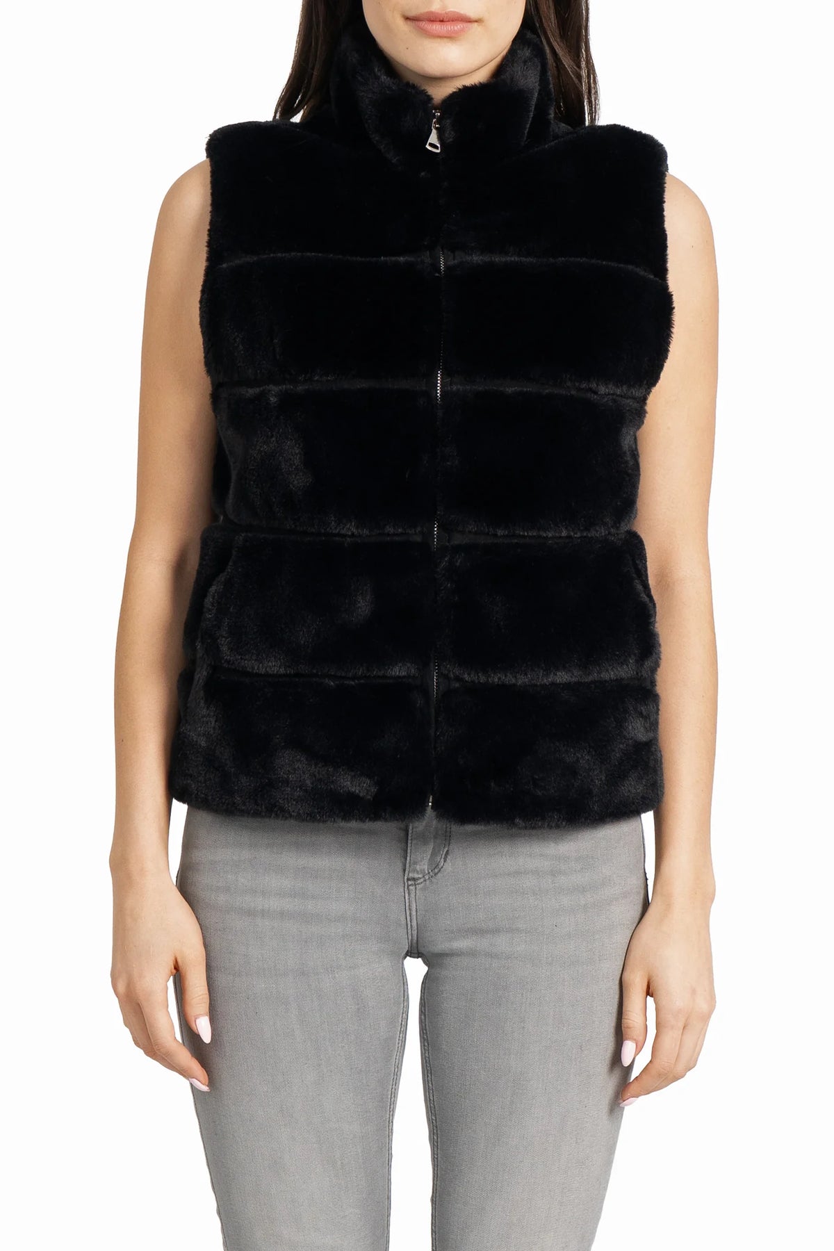 Love Token - Black Faux Fur Vest