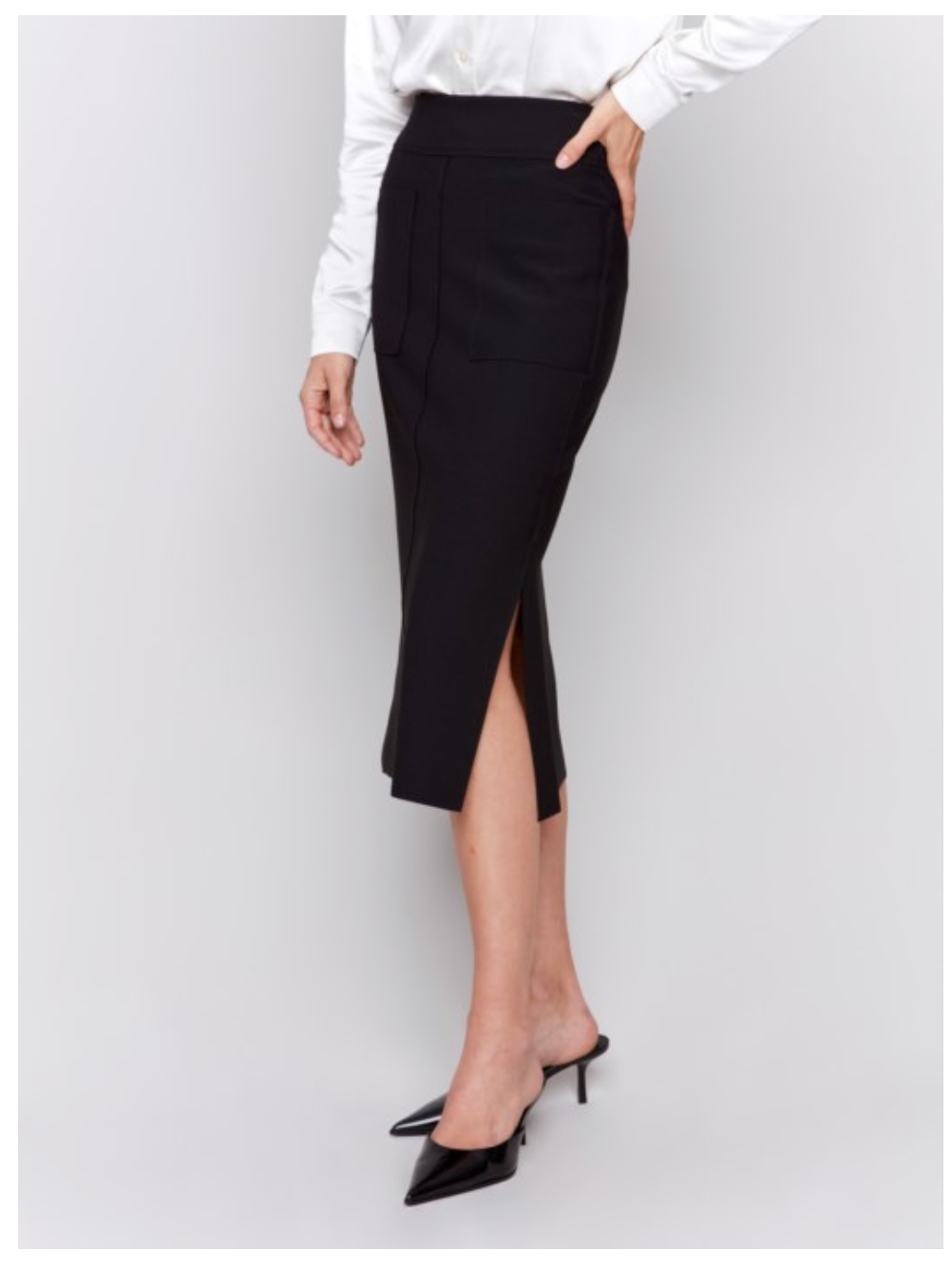 Charlie B - Classic Black Pencil Skirt