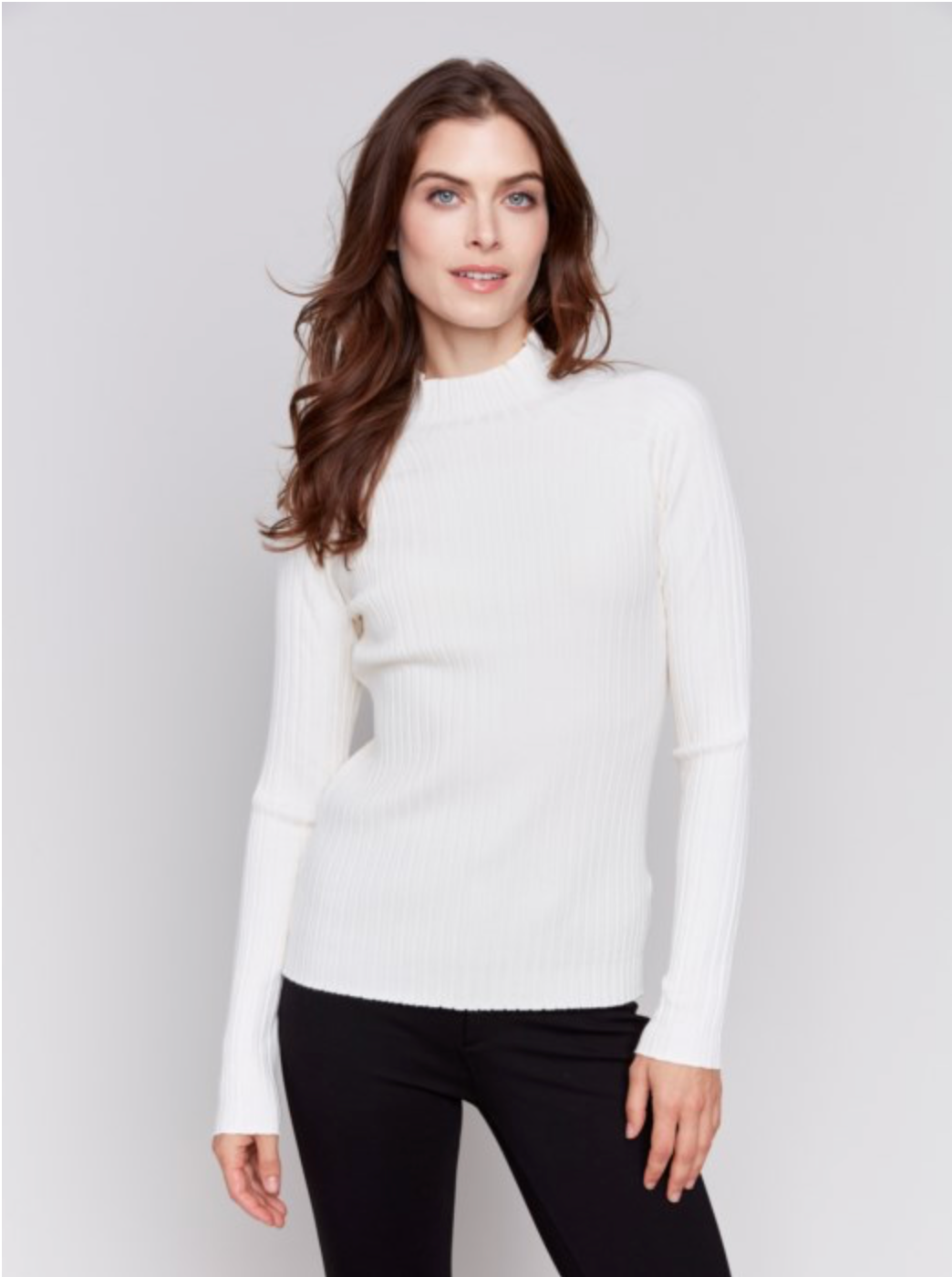 Charlie B - Ribbed Mock Turtle Neck Sweater