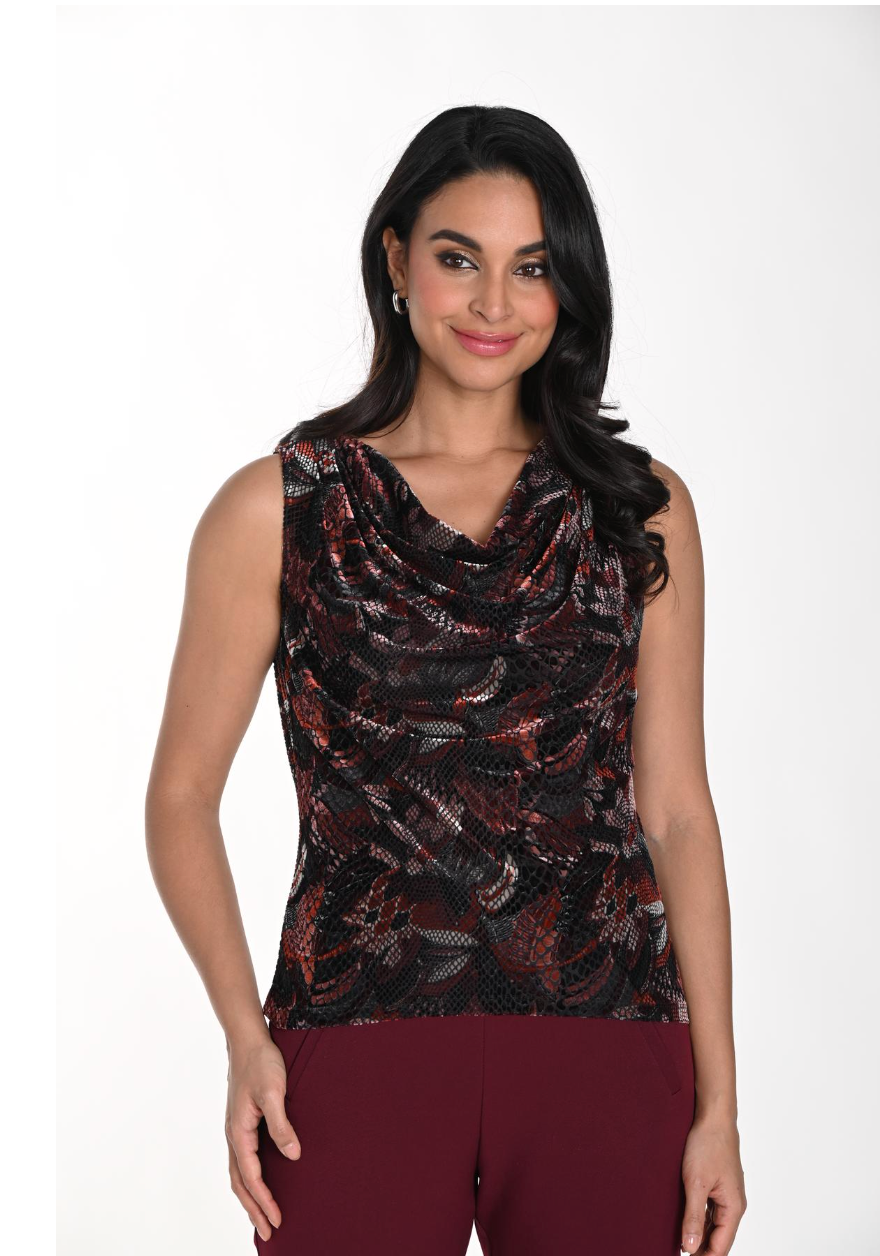 Frank Lyman - Snake Skin Scoop Neck Top