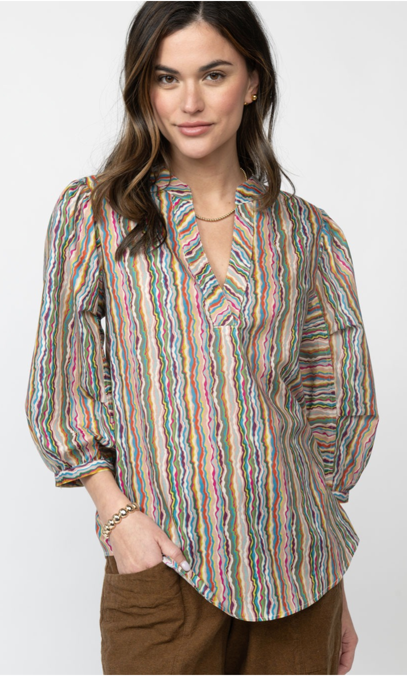 Ivy Jane - Multi Striped Pullover Top