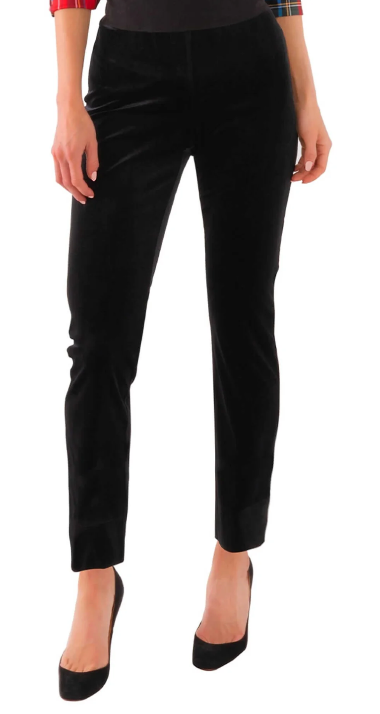 Gretchen Scott - Gripeless Pull on Pants - Silky Velvet - Black